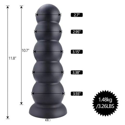 Hismith - 11.8" Silicone Smooth 5 Balls Beaded Anal Dildo (KlicLok)