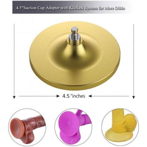 Hismith 4.5in Gold Suction Cup Adapter for KlicLok System