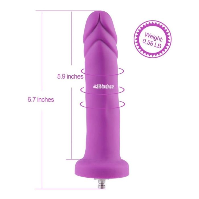 HiSmith - 6.7" Silicone Vibrating Purple Dildo (KlicLok)