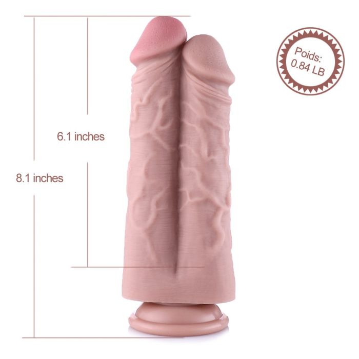 HiSmith - 8.1" Silicone Dual Cock (KlicLok)