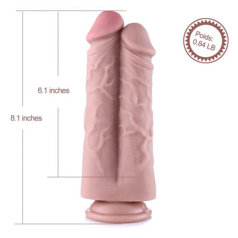 HiSmith - 8.1" Silicone Dual Cock (KlicLok)