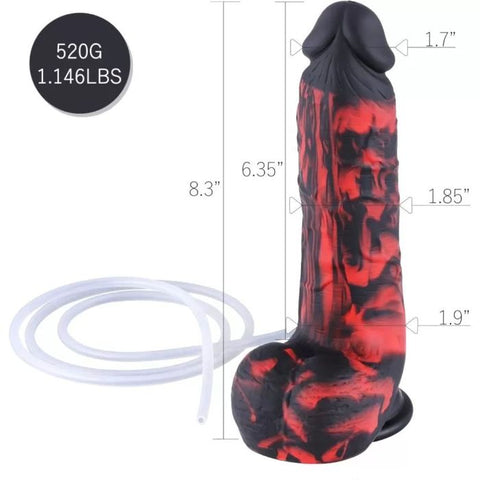 HiSmith - Pneumatic Auto Lube Launcher with 8.3" Silicone Squirting Dildo (KlicLoc)