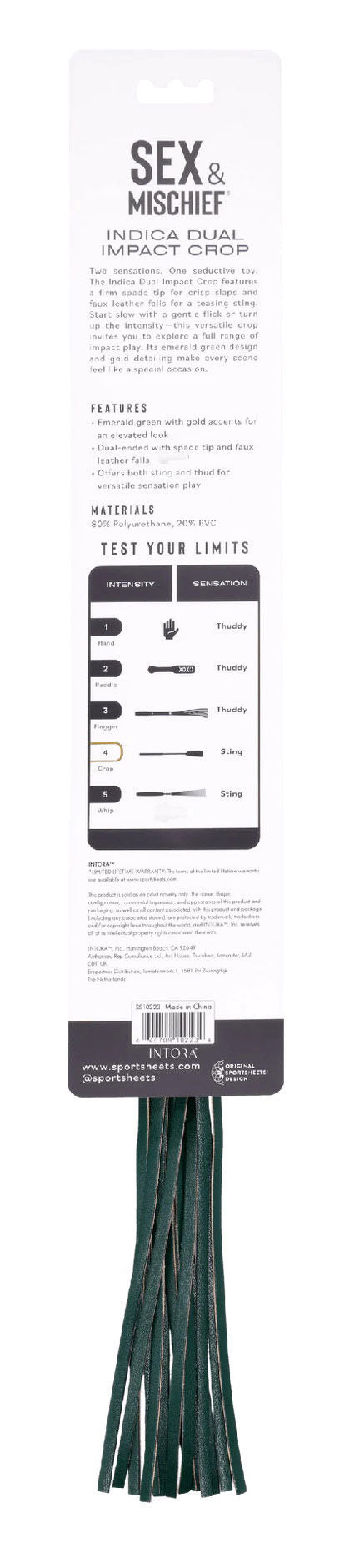 Indica Dual Impact Crop (Green) – Versatile Impact Toy Green > Bondage Gear > Crops
