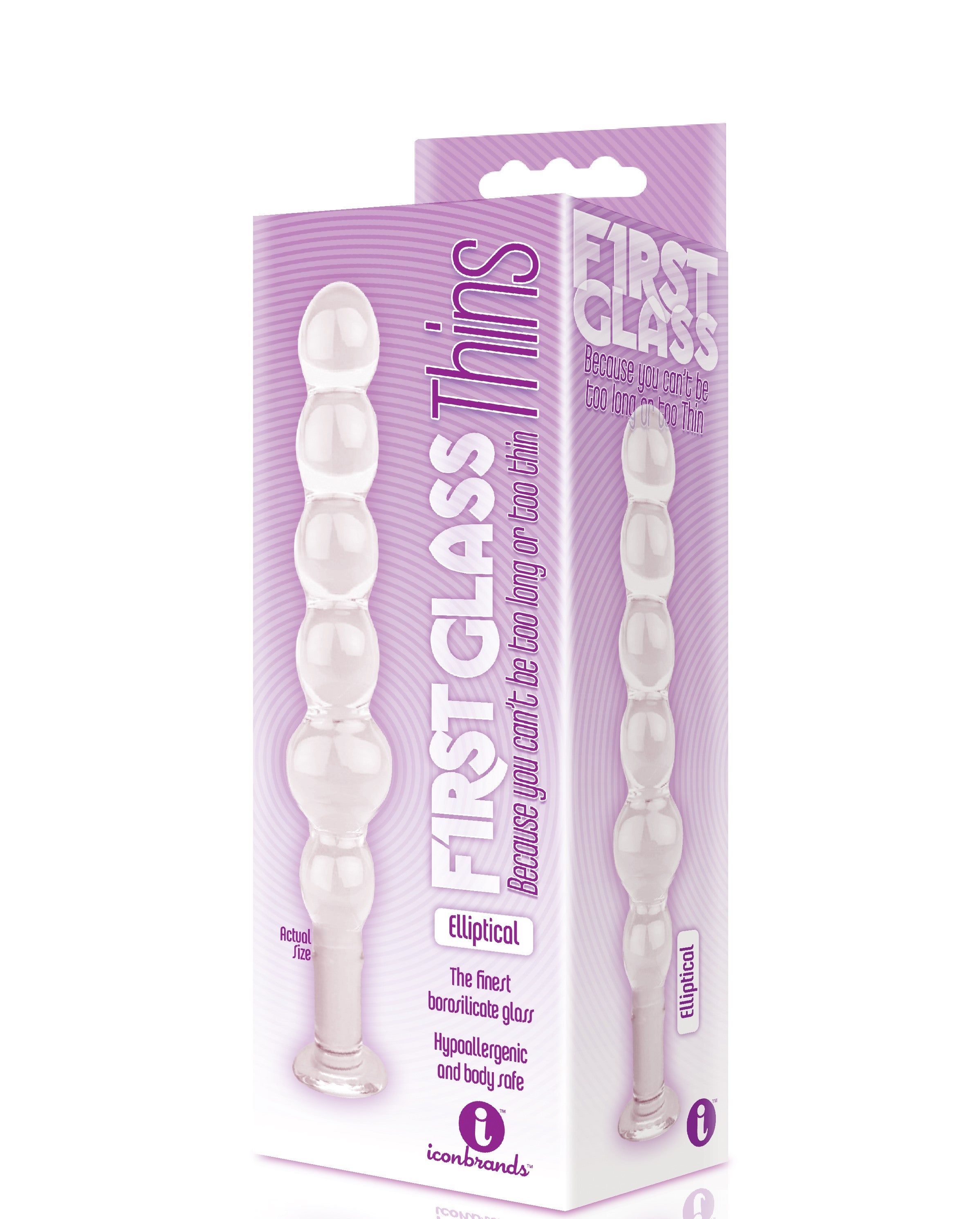 The 9's Glass First Thins Elliptical (Clear) – Smooth 17.8 cm Glass Anal Beads Clear > Glass > Toys