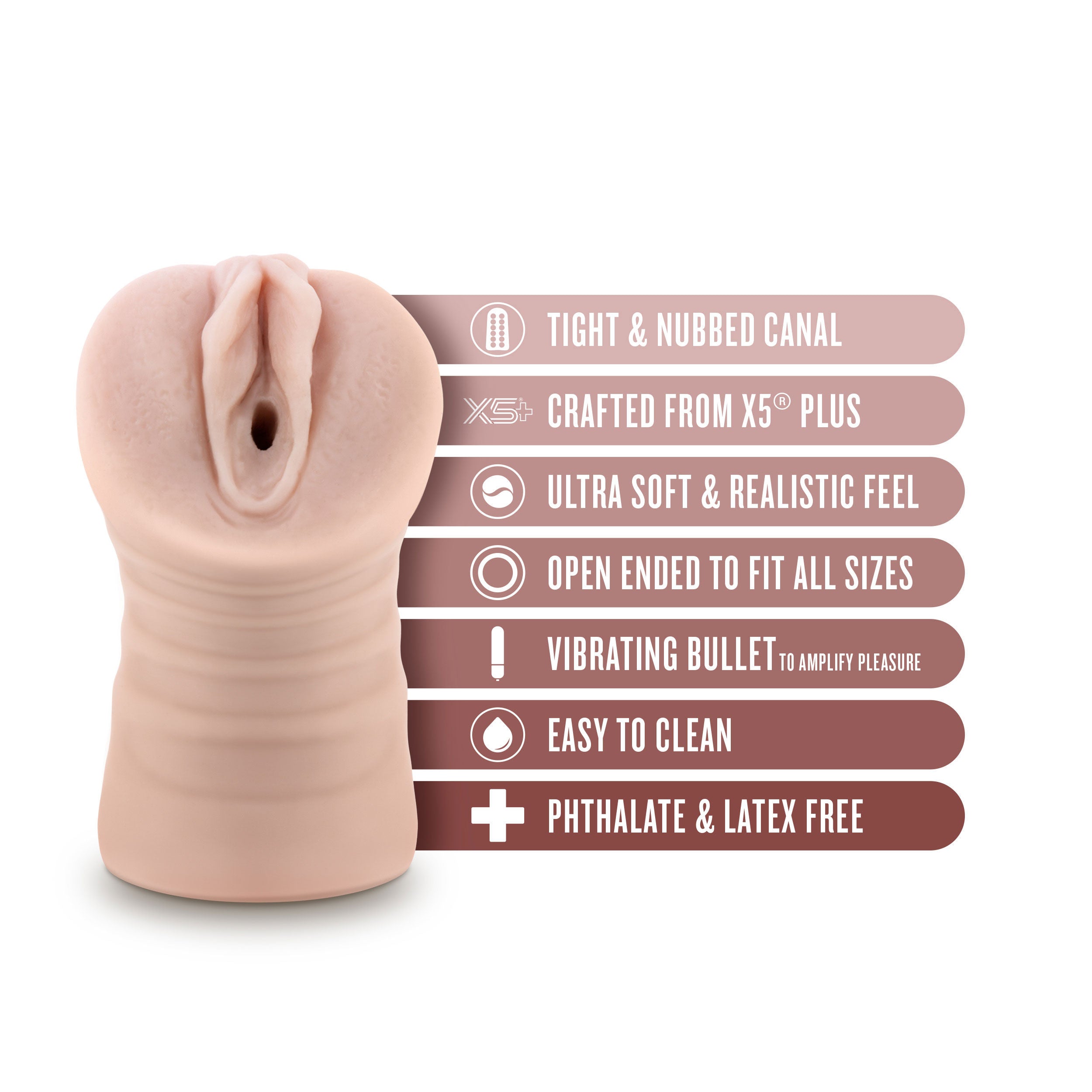 Enlust Ayumi Beige Vibrating Male Stroker with Ultra-Soft Feel Beige Strokers - Auto