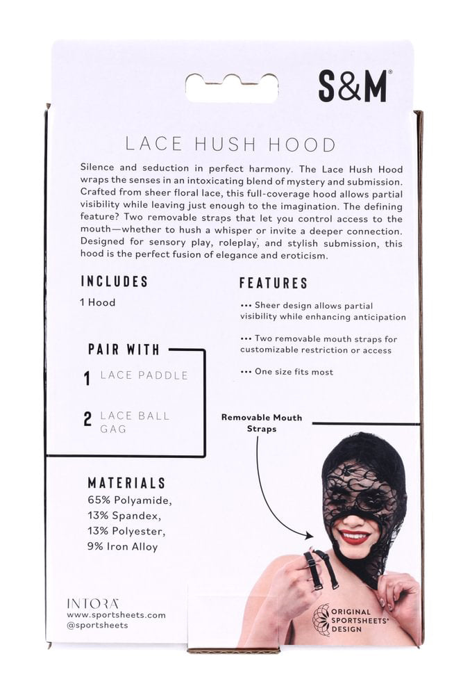 Lace Hush Hood Sheer Erotic Mask Black > Bondage Gear > Bondage Hoods