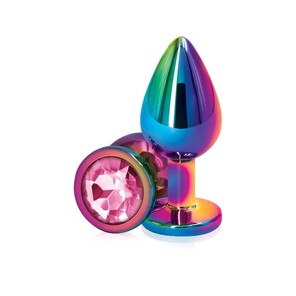 Rear Assets Multi Medium (Pink Gem) – Lightweight Metal Butt Plug > Anal Range > Jewel Butt Plugs