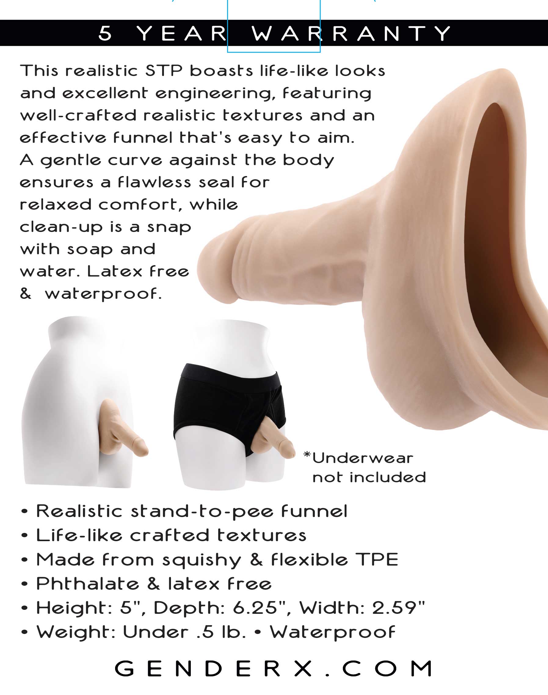 Gender X Stand to Pee Light Realistic Stand to Pee Funnel Packers