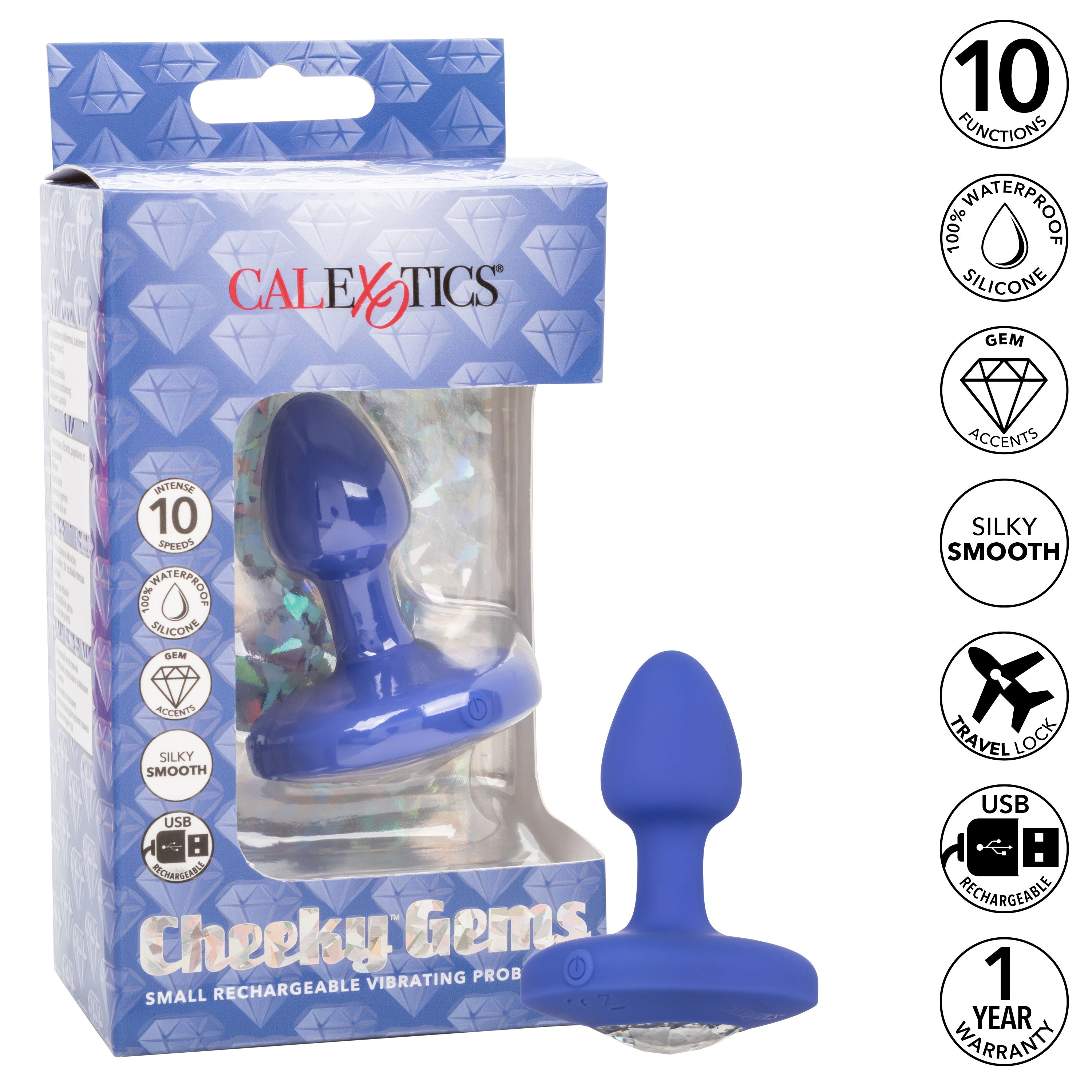 Cheeky Gems Small Rechargeable Vibrating Probe – Flexible Silicone Vibrator > Anal Range > Vibrating Butt Plugs