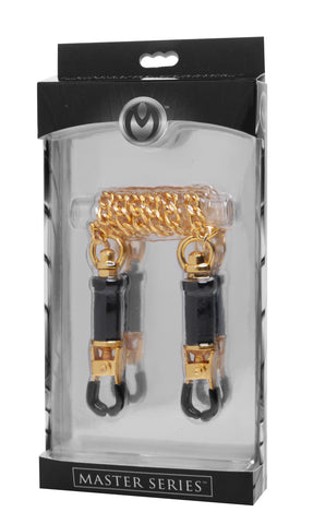 Deluxe Adjustable Nipple Clamps – Gold Barrel Style Sensation Play Accessory > Sex Toys > Nipple Clamps
