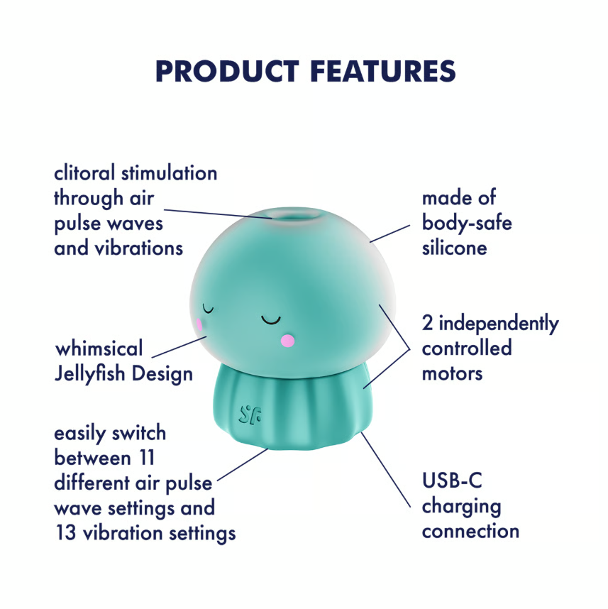 Satisfyer Jelly-Cious Waterproof Air Pulse Vibrator with Dual Motors and Multiple Intensities > Sex Toys For Ladies > Air Pulsation