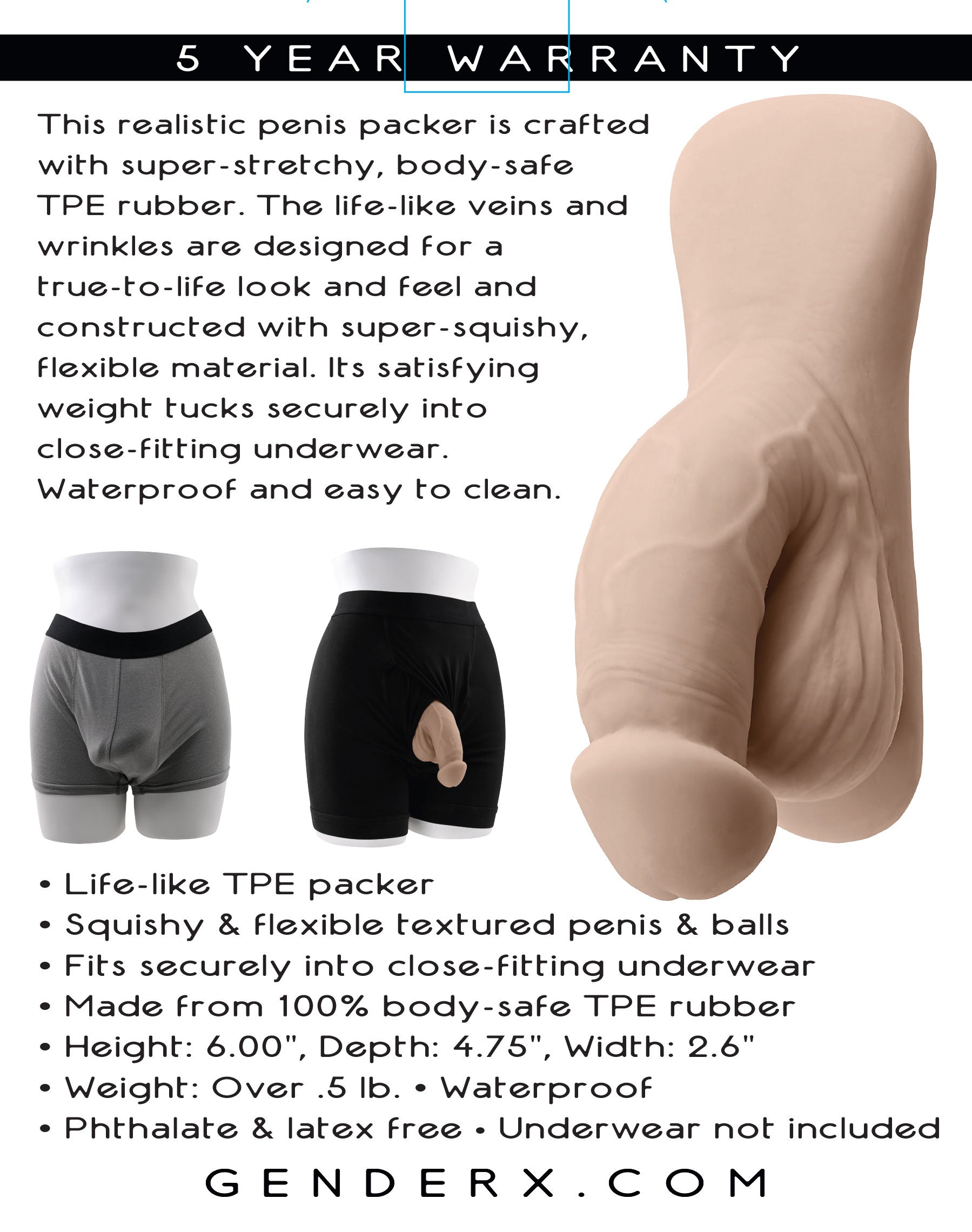 Gender X 4 Inch Silicone Packer Light – Realistic Silicone Packer > Gender > Packers