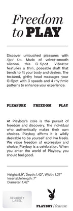Playboy Pleasure SPOT ON G-Spot Vibrator with 3 Speeds > Sex Toys For Ladies > G-Spot Vibrators