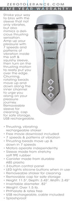 Zero Tolerance Stroking Buddy Male Masturbation Sleeve White > Sex Toys For Men > Masturbators > Vibrating