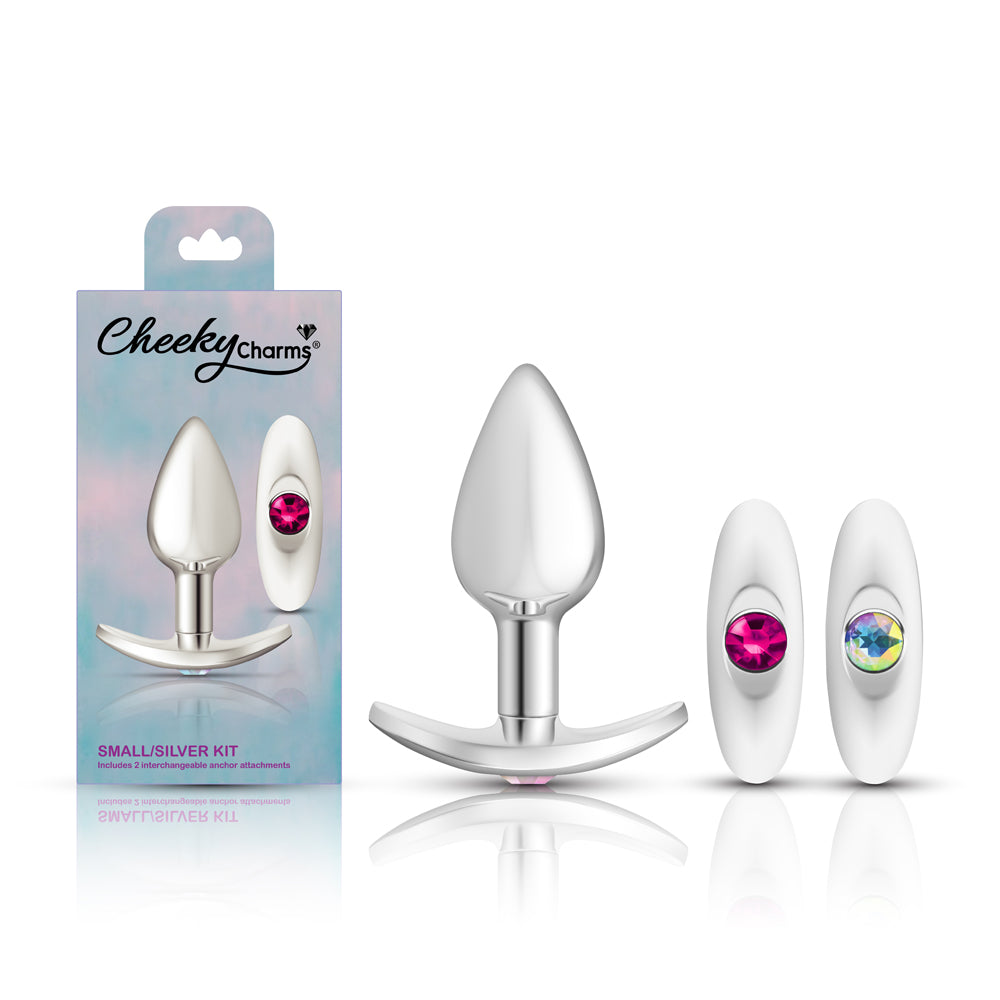 Cheeky Charms Silver Anchor Butt Plug with Clear and Pink Jewel > Anal Range > Jewel Butt Plugs