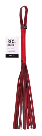 Sm Exs And Ohs Crystal Flogger Flogger Whip Red > Bondage Gear > Whips & Floggers