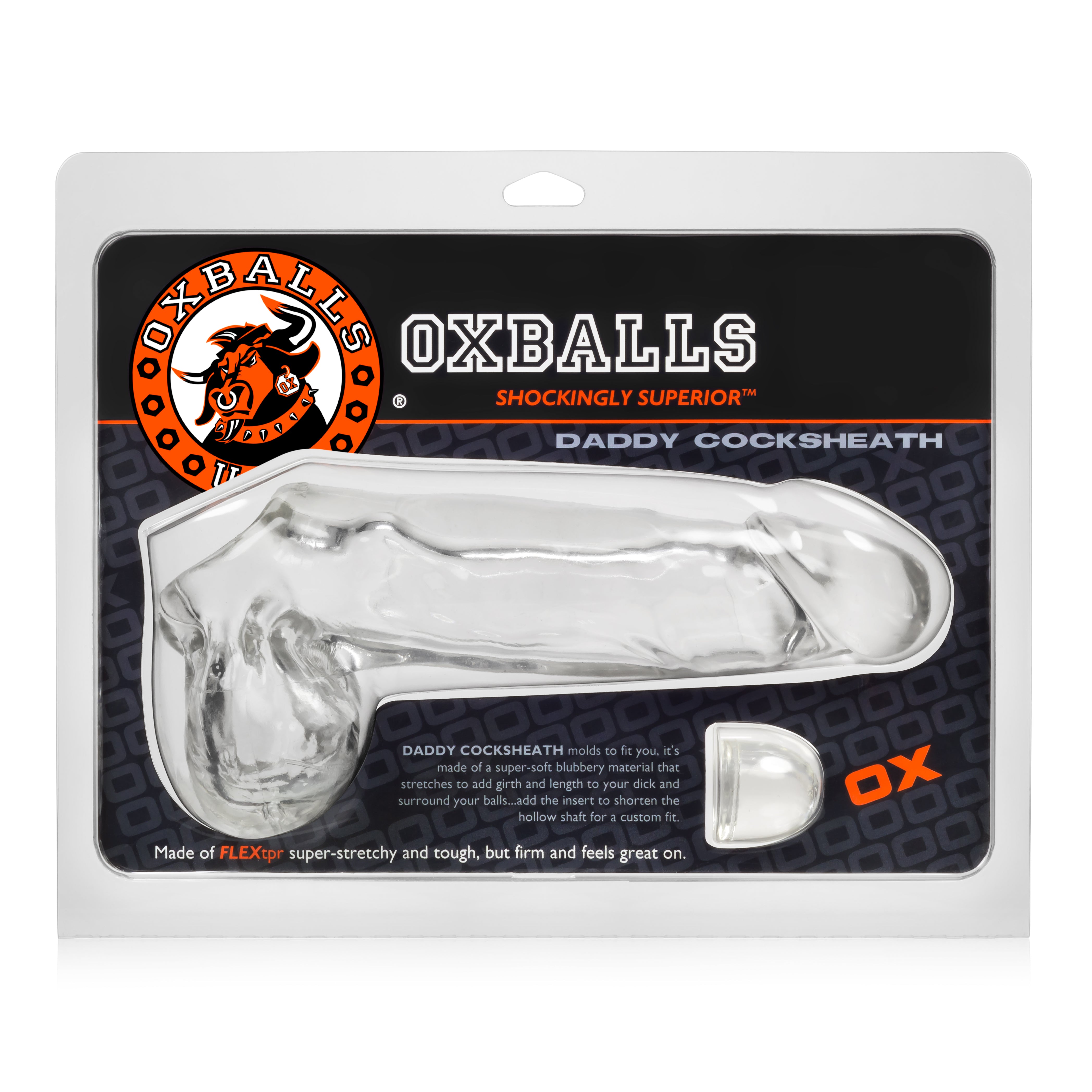 Daddy Cocksheath w Balls Clear 10 Inch Length > Sex Toys For Men > Penis Sleeves