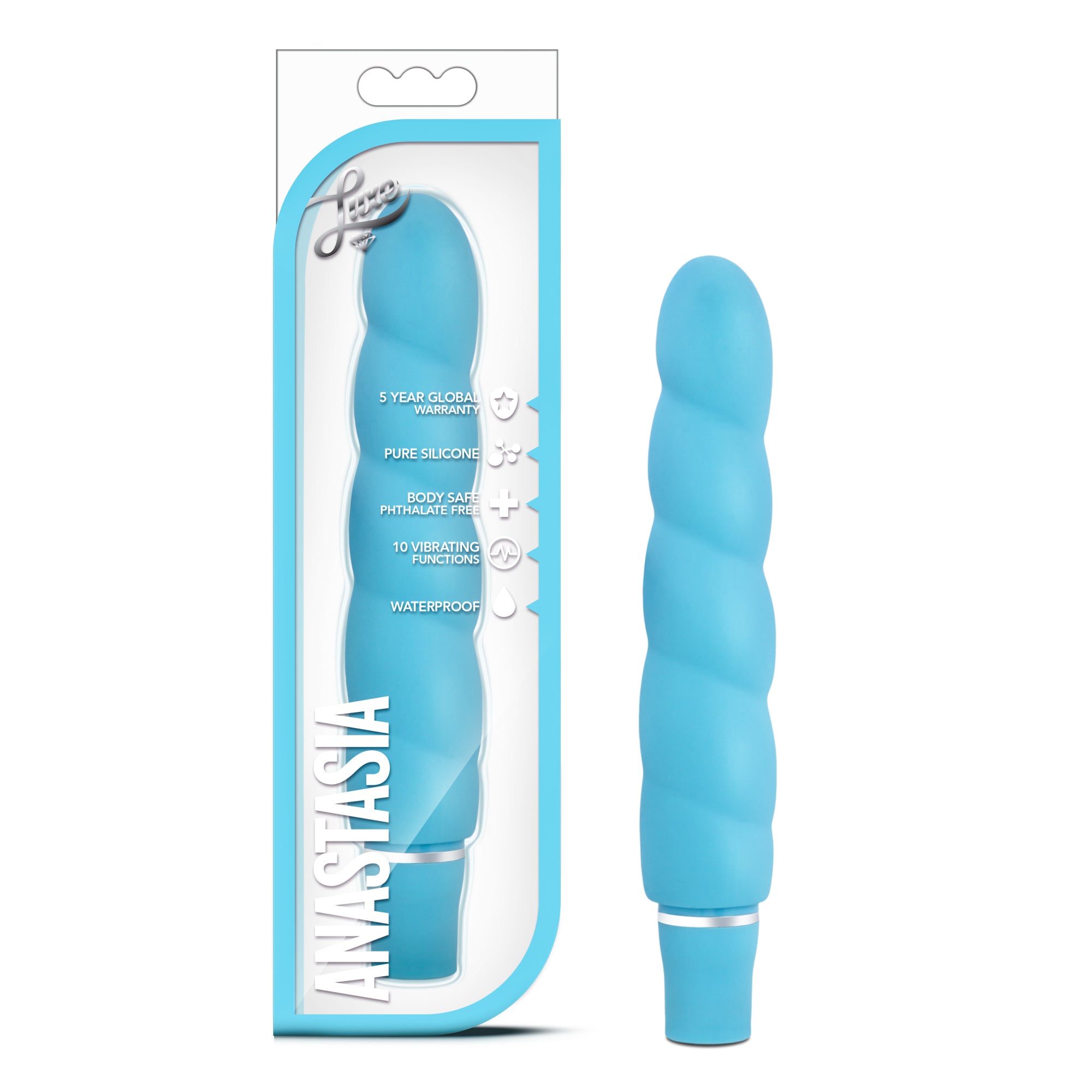 Luxe Anastasia Aqua 5.25 Inch Vibrating Silicone Toy Blue > Vibrators > Standard Vibrators