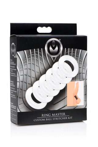 Master Series Ring Master Ball Stretcher Kit – Adjustable Elastic Ball Stretcher Set > Sex Toys For Men > Ball Stretchers