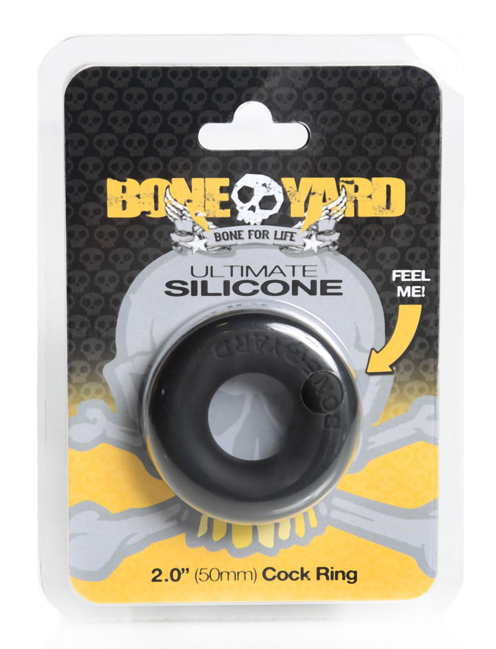Boneyard Ultimate Silicone Cock Ring Black 20mm Internal Diameter Black > Cock Ring > Single