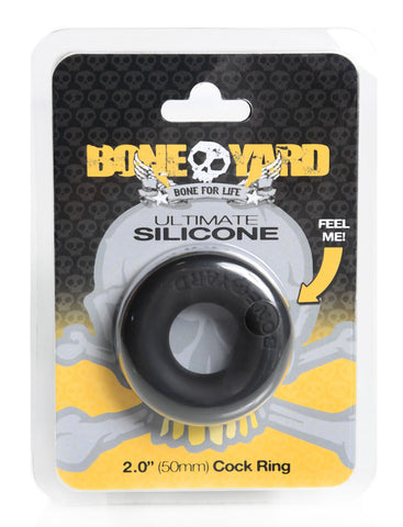 Boneyard Ultimate Silicone Cock Ring Black 20mm Internal Diameter Black > Cock Ring > Single