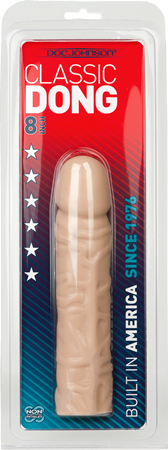 Doc Johnson Classic 8 Inch Dong – Lifelike Textured Silicone Dong Beige > Dildos > Realistic Dildos