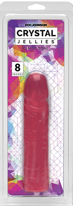 Doc Johnson Crystal Jellies Classic 8 Inch Soft Flexible Dong Pink > Dildos > Realistic Dildos