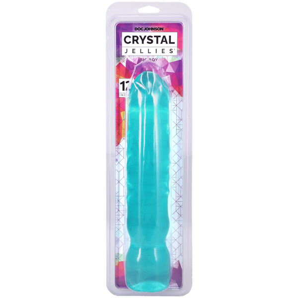 Doc Johnson Crystal Jellies Big Boy – Phthalate-Free 12 Inch Dildo Teal > Dildos > Large Dildos