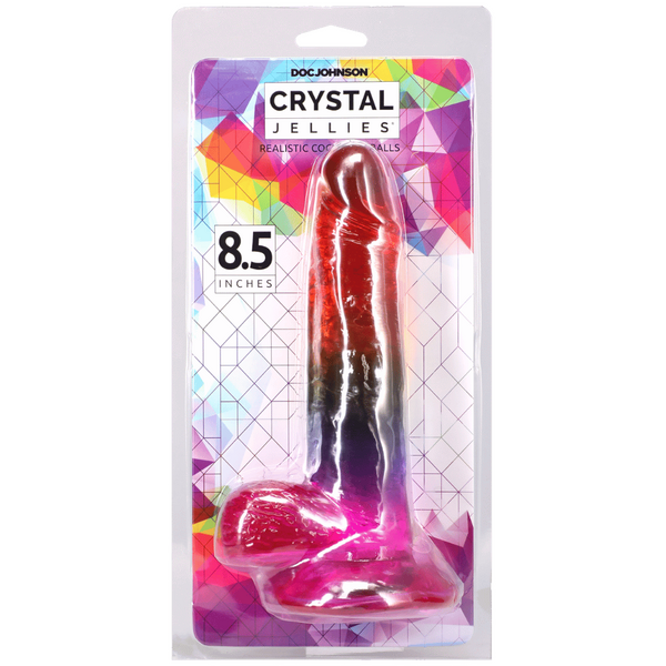 Doc Johnson Crystal Jelly - 8.5 Inch Flexible Cock With Balls 8.5" > Dildos > Realistic Dildos