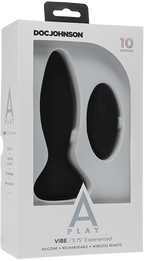 Vibe - Experienced - Rechargeable Silicone Anal Plug With Remote (Black) Black > Anal Range > Vibrating Butt Plugs