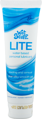 Wet Stuff Lite Water-Based Lubricant – Reduced Glycerine Sensitive Skin Formula 90g Tube 90g > Lube > Water Based