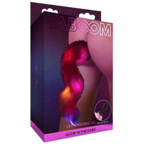 Taboom Unicorn Tail with LED Butt Plug – Soft Flexible Butt Plug with LED Lights One Size > Anal Range > Tail Butt Plugs