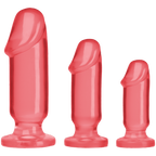 Crystal Jellies Anal Starter Kit Pink, three graduated plugs