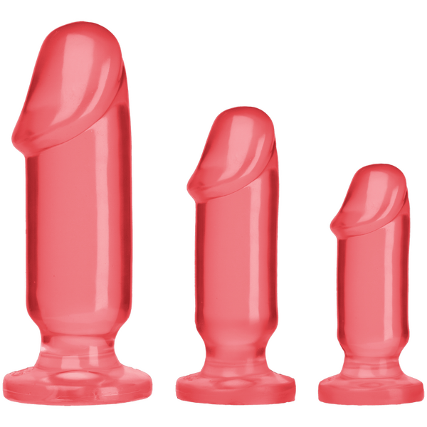 Crystal Jellies Anal Starter Kit Pink, three graduated plugs