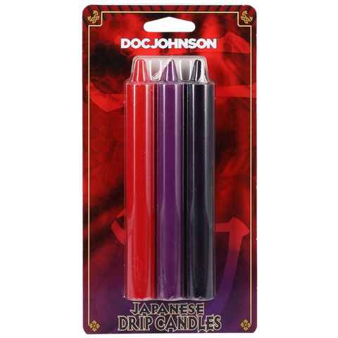 Japanese Drip Candles Set of 3 Red Purple Black > Candles > Drip