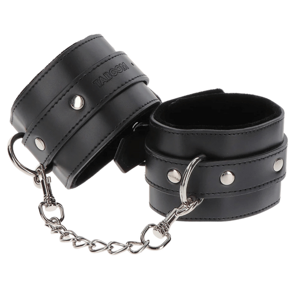 Taboom Wrist Cuffs – Adjustable Vegan Leather Bondage Wrist Cuffs with Velvet Lining Secondary image