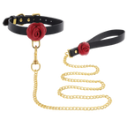 Taboom Wild Roses Collar and Leash – Faux Leather BDSM Accessories > Bondage Gear > Collars & Leashes