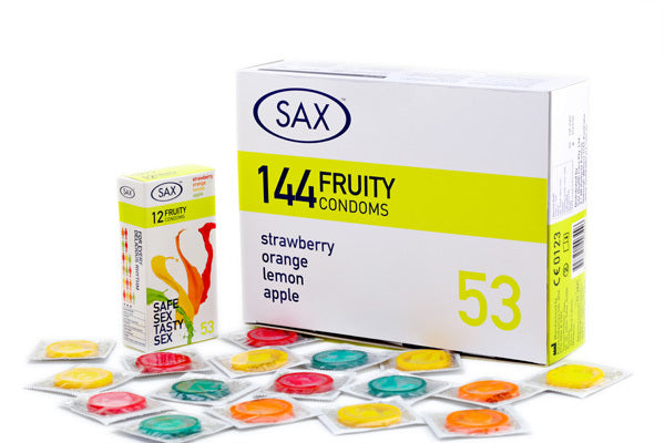 Sax Fruity Condoms 144 Pack – Bulk Condoms > Essentials > Condoms