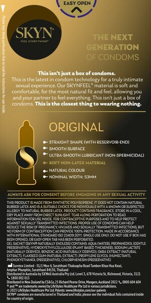 Skyn Original – Natural Feeling Polyisoprene Condoms 53mm 20 Pack > Essentials > Condoms