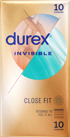 Durex Invisible Close Fit – Ultra-Thin Natural Rubber Latex Condoms 10 Pack > Essentials > Condoms