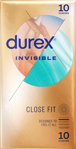 Durex Invisible Close Fit – Ultra-Thin Natural Rubber Latex Condoms 10 Pack > Essentials > Condoms