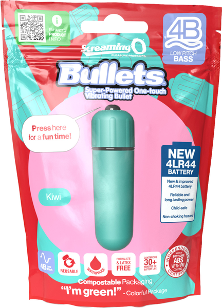 Screaming O 4B Bullets – Low Pitch Bass Motor Compact Vibrator with Long-Lasting Batteries > Vibrators > Mini Vibrators