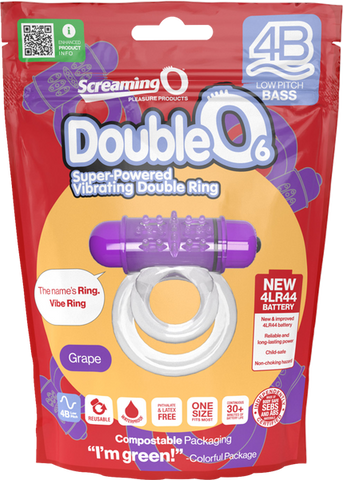Double O 6 4B Low Pitch Bass (Grape) > Cock Ring > Vibrating