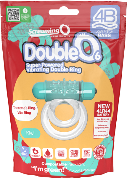 Double O 6 Vibrating Ring – Low Pitch Bass, Raised Ticklers, Long-Lasting Battery Ring > Cock Ring > Vibrating