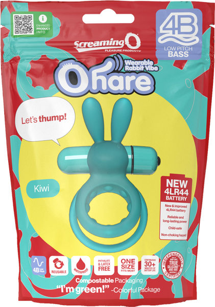 Ohare 4B Low Pitch Bass Double Ring Stretch Silicone Rabbit Vibrator Sleeve > Sex Toys > Couples Toys