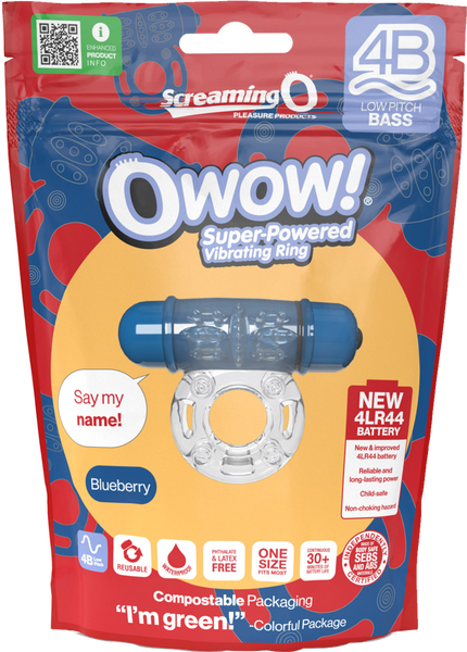Owow 4B Low Pitch Bass Vibrating Ring – Body-Safe SEBS Stretchy Ring > Cock Ring > Vibrating