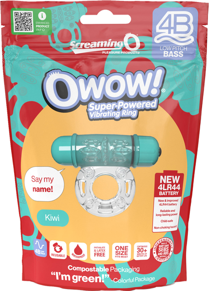 Owow 4B Low Pitch Bass (Kiwi) > Cock Ring > Vibrating