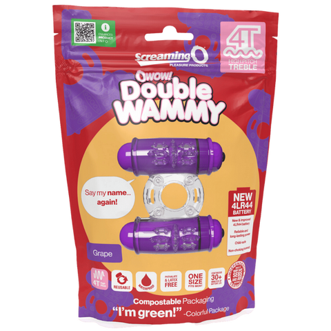 Double Wammy 4T – High Pitch Treble Vibrating Cock Ring with 5 Speeds and Pulse Pattern > Sex Toys > Couples Toys