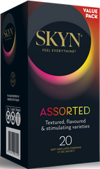 Skyn Assorted Experience – Textured Flavoured 20 Pack Condoms with non-Latex Skynfeel Material One Size > Essentials > Condoms