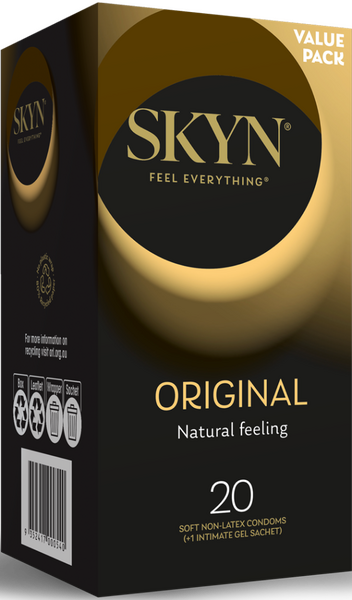 Skyn Original – Natural Feeling Polyisoprene Condoms 53mm 20 Pack Default Title > Essentials > Condoms > Non-Latex
